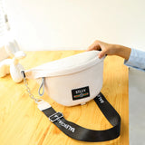 Cowhide Waist Bag for Women Zipper Shoulder Messenger Bag