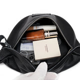 Cowhide Waist Bag for Women Zipper Shoulder Messenger Bag