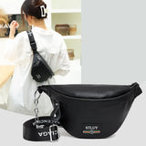 Cowhide Waist Bag for Women Zipper Shoulder Messenger Bag