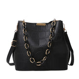 Casual High Bucket Bag For Women Female Pu Leather Shoulder Bag