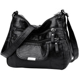 Casual Soft Leather Hobos Vintage Tote Shoulder Bag For Women