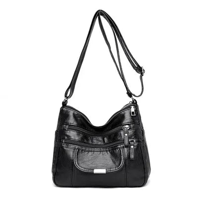 Casual Soft Leather Hobos Vintage Tote Shoulder Bag For Women