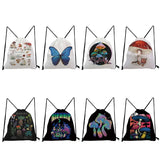 Colorful Mushroom Drawstring Backpack for Students