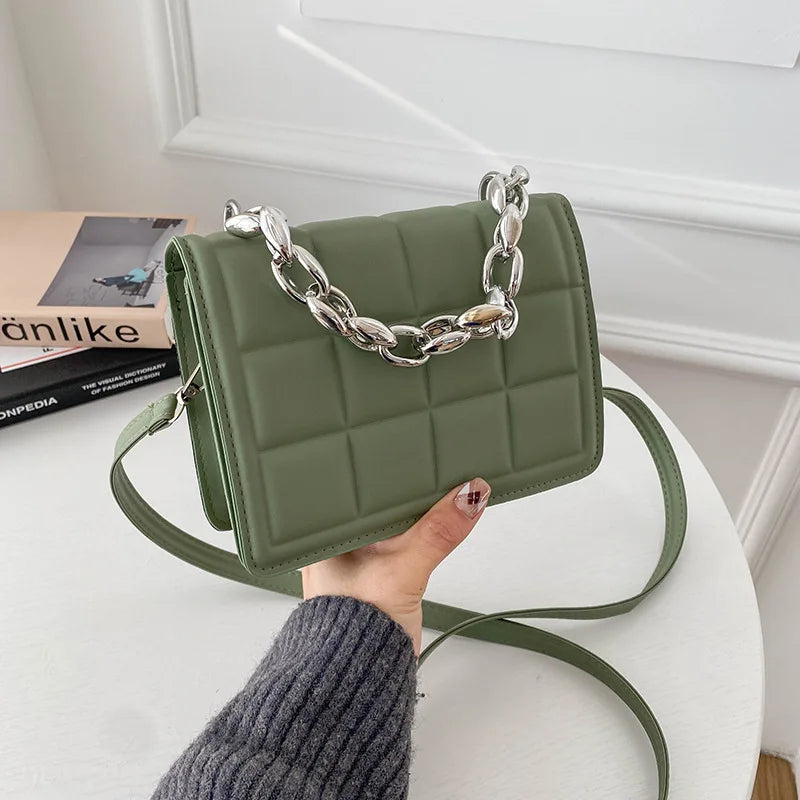 Casual High Leather Pu Bags For Women Chain Handbag Shoulder Messenger Bag