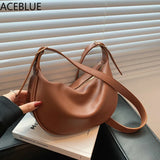 Vintage Leather Hobo Shoulder Bag Crossbody Handbag