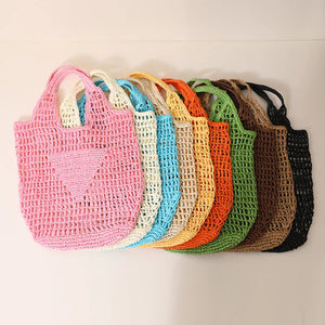 Casual Straw Women Handbags Woven Shoulder Bags Beach Hand Bag Tote Purses