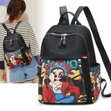 Japanese Cartoon Pattern Waterproof Female Oxford Backpack