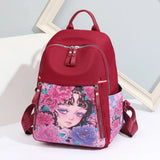 Japanese Cartoon Pattern Waterproof Female Oxford Backpack