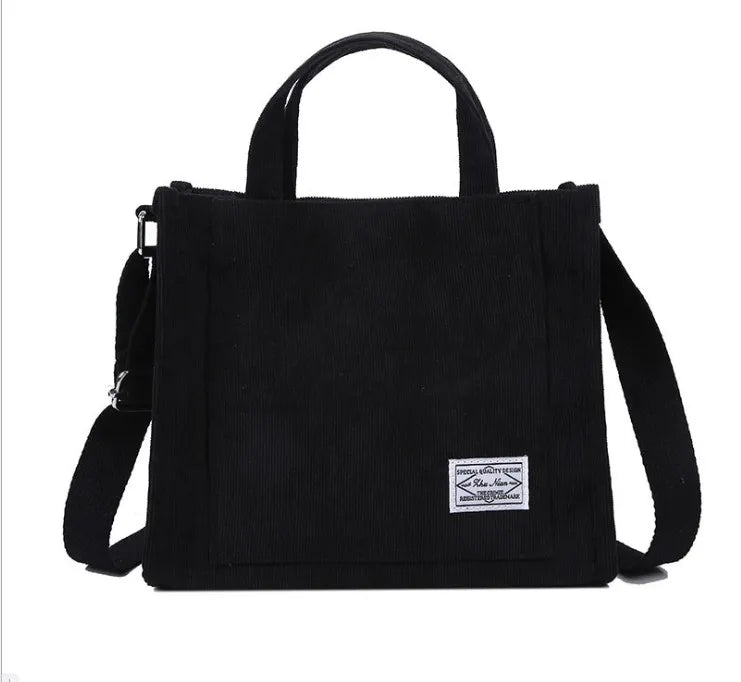 Corduroy Tote Purse Large Capacity Cross-body Shoulder Bag for Women