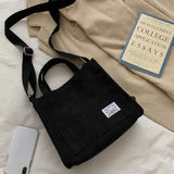 Corduroy Tote Purse Large Capacity Cross-body Shoulder Bag for Women