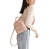 Casual Mini Backpack for Women Dual Use PU Leather Bags Waterproof Shoulder Bag