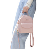 Casual Mini Backpack for Women Dual Use PU Leather Bags Waterproof Shoulder Bag