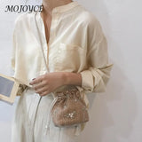 Embroidered Lace Crossbody Bag with Drawstring