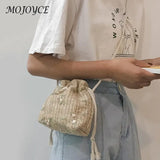 Embroidered Lace Crossbody Bag with Drawstring