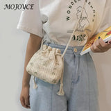 Embroidered Lace Crossbody Bag with Drawstring