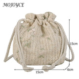 Embroidered Lace Crossbody Bag with Drawstring
