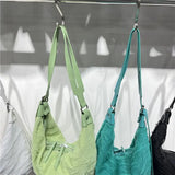 Casual Lace Nylon Hobos Women Shoulder Bags Canvas Crossbody Large Capacity Tote