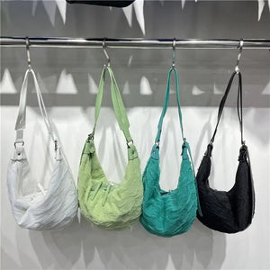 Casual Lace Nylon Hobos Women Shoulder Bags Canvas Crossbody Large Capacity Tote