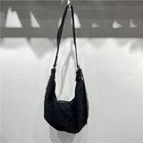 Casual Lace Nylon Hobos Women Shoulder Bags Canvas Crossbody Large Capacity Tote