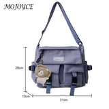 Casual Ladies Crossbody Bag with Pockets and Pendant Decor