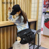 Casual Nylon Crossbody Bag with Pockets and Pendant Decor