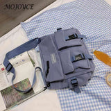 Casual Nylon Crossbody Bag with Pockets and Pendant Decor
