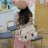 Casual Ladies Crossbody Bag with Pockets and Pendant Decor