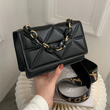 Ladies Mini Handbags Flap Purse Checkered PU Leather Crossbody Bag