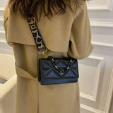 Ladies Mini Handbags Flap Purse Checkered PU Leather Crossbody Bag