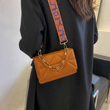 Ladies Mini Handbags Flap Purse Checkered PU Leather Crossbody Bag