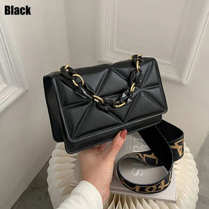 Ladies Mini Handbags Flap Purse Checkered PU Leather Crossbody Bag