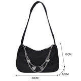 Casual Solid Butterfly Chain Underarm Bag Small Hobos Purse