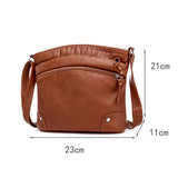 Casual PU Leather Handbag Solid Mother Shoulder Crossbody Bag