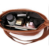 Casual PU Leather Handbag Solid Mother Shoulder Crossbody Bag