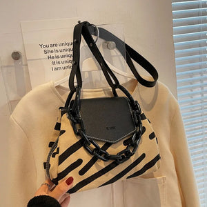 Canvas Lady Tote Bag Chain Shoulder Crossbody Bags