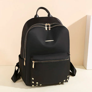 Casual Large Capacity Backpack For Women Rivet Oxford Travel Pack Knapsack