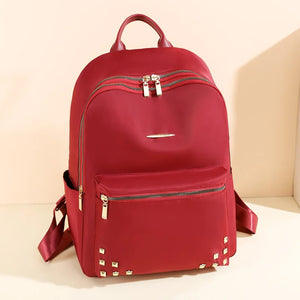 Casual Large Capacity Backpack Rivet Oxford Travel Pack Knapsack