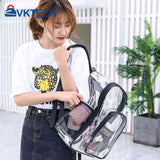 Clear PVC Shoulder Backpack Waterproof Student School Bookbag
