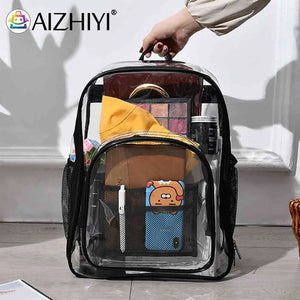 Clear PVC Shoulder Backpack Waterproof Travel School Bookbag