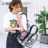 Clear PVC Shoulder Backpack Waterproof Travel School Bookbag