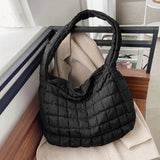Lattice Pattern Eiderdown Shoulder Bag - Portable Travel Tote