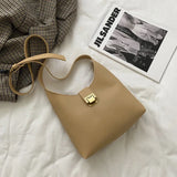 Retro Tote Women Handbags PU Leather Shoulder Bags Solid Purses