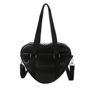 Casual Large Capacity PU Shoulder Bag Lady Love Shaped Tote Shopping Bag