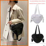 Casual Large Capacity PU Shoulder Bag Lady Love Shaped Tote Shopping Bag