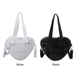 Casual Large Capacity PU Shoulder Bag Lady Love Shaped Tote Shopping Bag