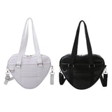 Casual Large Capacity PU Shoulder Bag Lady Love Shaped Tote Shopping Bag