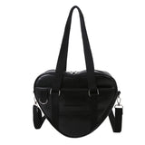 Casual Large Capacity PU Shoulder Bag Lady Love Shaped Tote Shopping Bag