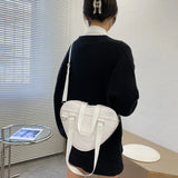 Casual Large Capacity PU Shoulder Bag Lady Love Shaped Tote Shopping Bag