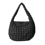 Casual Large Capacity Tote Shoulder Bags Ruched Handbag Nylon