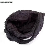 Casual Ruched Nylon Handbag Quilted Tote Shoulder Bag